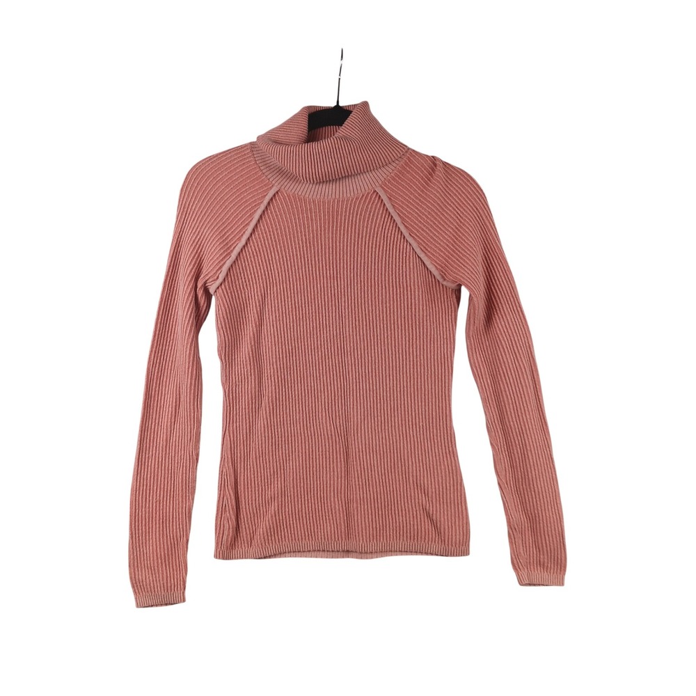Abercrombie & Fitch Pink Ribbed‎ Cutout Mock Neck Long Sleeve Sweater XS